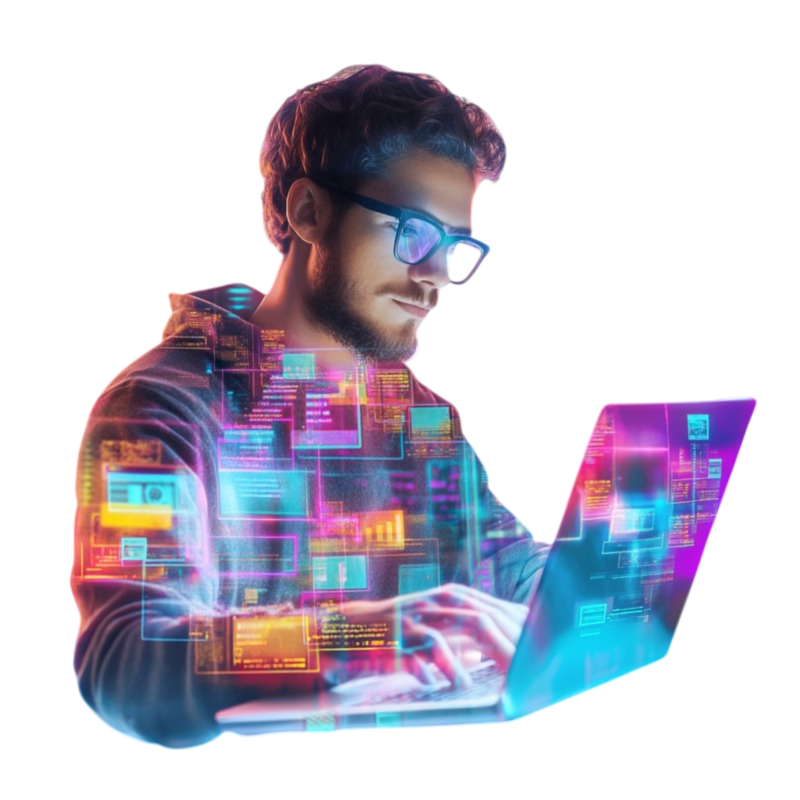 Developer working on a project